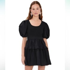 Ulla Johnson Black Puff Sleeve Tilda Dress